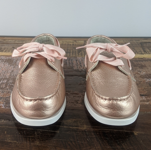 Sperry Top Sider Sparkle Boat Rose Gold (Pink) Size Youth 6 - Picture 2 of 15